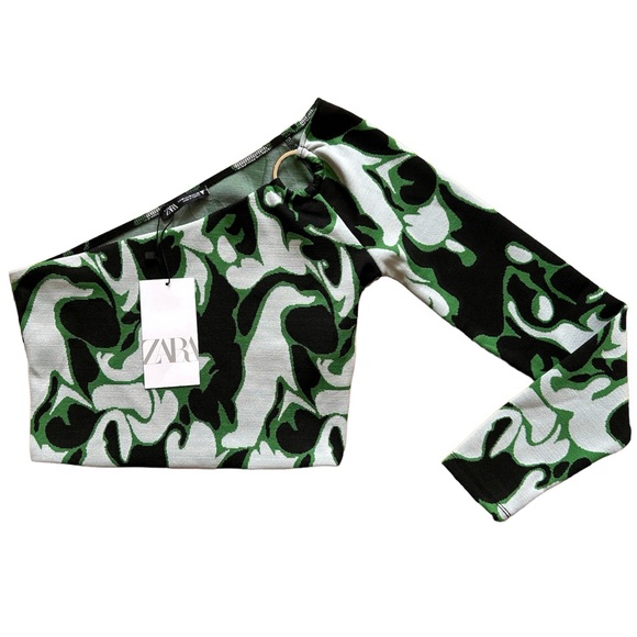 ZARA One Shoulder Crop Top - Picture 2 of 6